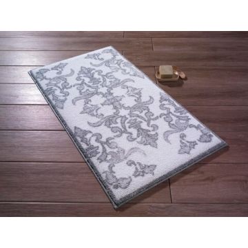 Covoras de baie Shabby Damask, Confetti, 80x140 cm, gri