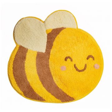 Covor din bumbac pentru copii Sass & Belle Bee Happy, 55,5 x 57 cm, portocaliu