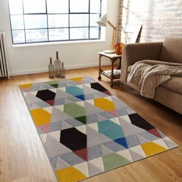Covor Venice Bedora,100x200 cm, 100% lana, multicolor, finisat manual Covor Venice Bedora,100x200 cm, 100% lana, multicolor, finisat manual