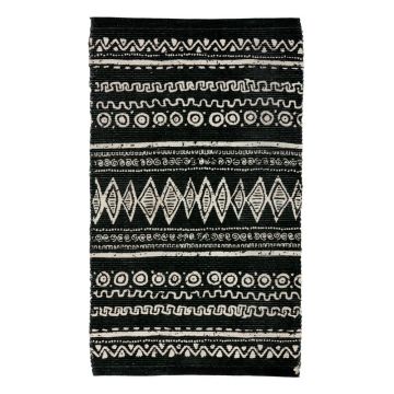 Covor din bumbac Webtappeti Ethnic, 55 x 140 cm, negru-alb ieftin