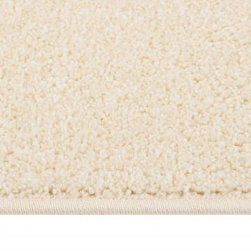 vidaXL Covor cu fire scurte, crem, 140x200 cm