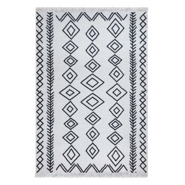 Covor din bumbac Oyo home Duo, 120 x 180 cm, alb-negru