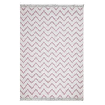 Covor din bumbac Oyo home Duo, 120 x 180 cm, alb-roz