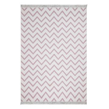 Covor din bumbac Oyo home Duo, 160 x 230 cm, alb-roz