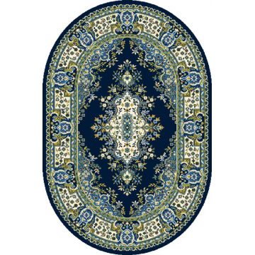 Covor Fatima Navy Blue Oval, Wilton