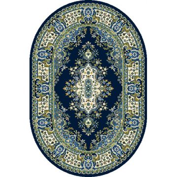 Covor Fatima Navy Blue Oval, Wilton