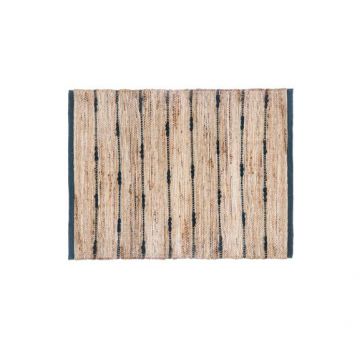 Covor Iuta Stripes Albastru 60 X 90 cm la reducere