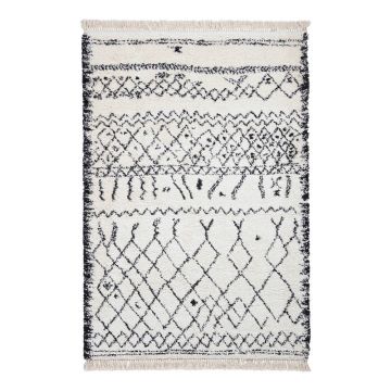 Covor alb/negru 290x200 cm Boho - Think Rugs