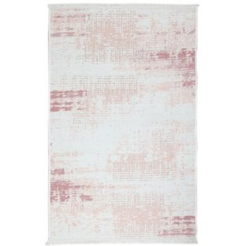 Covor Eko rezistent, NK 01 - Cream, Pink, 100% poliester, 155 x 230 cm