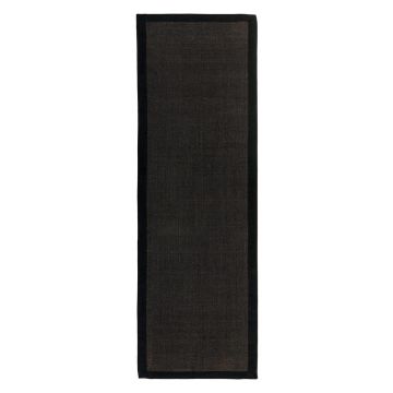 Covor negru tip traversă 240x68 cm Sisal - Asiatic Carpets ieftin