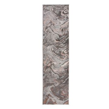 Covor tip traversă gri/bej 80x300 cm Marbled – Flair Rugs