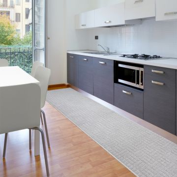 Covoras universal, 57x145cm, model forme geometrice, gri, Narciso