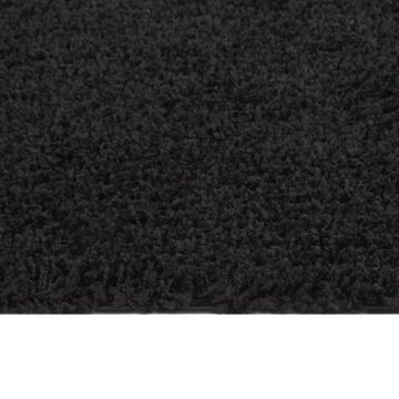 vidaXL Covor Shaggy, fir lung, negru, 160x230 cm