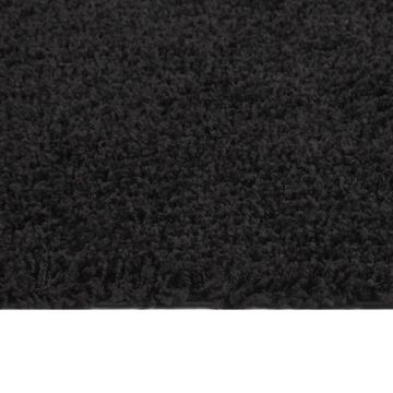 vidaXL Covor Shaggy, fir lung, negru, 80x150 cm
