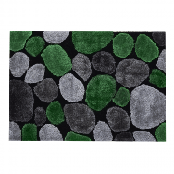 Covor 80x150 cm, verde/gri/negru, PEBBLE TYP 1