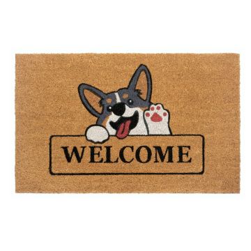 Covoraș de intrare din fibre de cocos 75x45 cm Welcome & Dog - Hanse Home