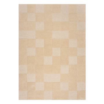Covor din lână bej 230x160 cm Checkerboard - Flair Rugs