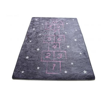 Covor pentru copii Hopscotch, Gri inchis 100X160 cm