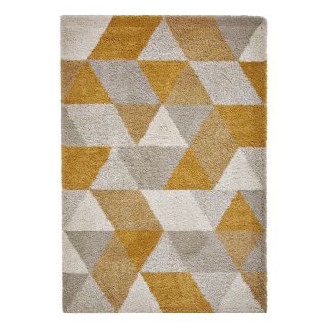 Covor Think Rugs Royal Nomadic Angles, 120 x 170 cm, galben bej