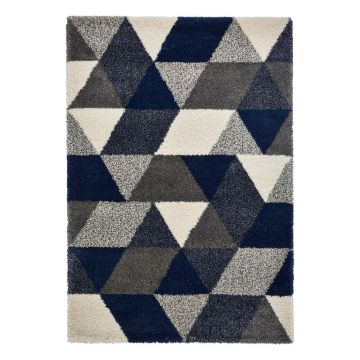 Covor Think Rugs Royal Nomadic Angles, 160 x 220 cm, albastru gri