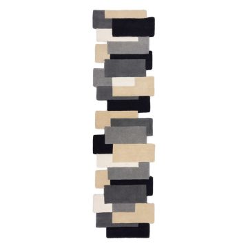 Covor tip traversă gri din lână 60x230 cm Collage – Flair Rugs