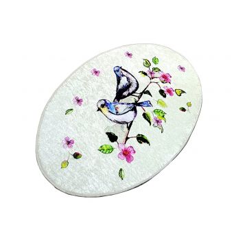 Covoras pentru baie Bird Nest Oval, Multicolor, 80X100 cm