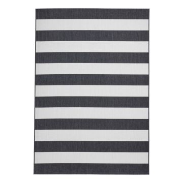 Covor alb/negru pentru exterior 230x160 cm Santa Monica - Think Rugs