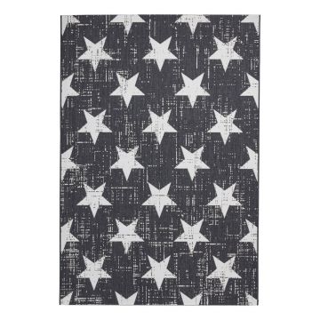 Covor alb/negru pentru exterior 230x160 cm Santa Monica - Think Rugs