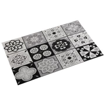 Covor de bucatarie Mosaic Black, Versa, 50 x 80 cm, poliester ieftin