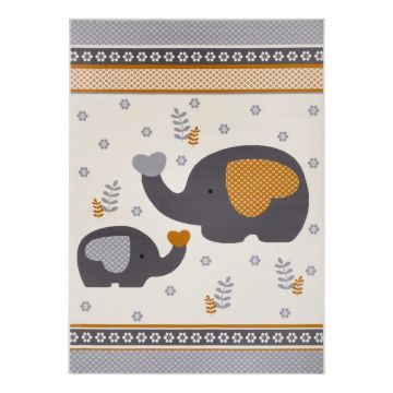 Covor gri pentru copii 150x80 cm Happy Elefant - Hanse Home