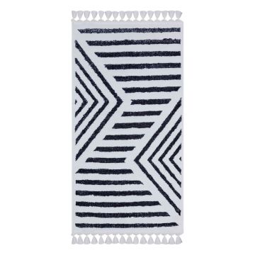Covor lavabil alb-albastru 200x80 cm - Vitaus