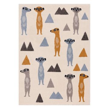 Covor pentru copii antialergic 170x120 cm Funny Meerkat - Yellow Tipi