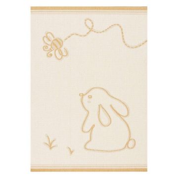 Covor pentru copii galben-bej antialergic 230x160 cm Rabbit and Bee - Yellow Tipi