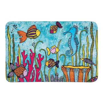 Covoras de baie, Wenko, Ocean Life, 45 x 70 cm, poliester, multicolor