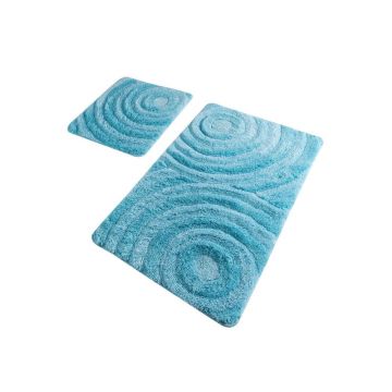 Set 2 covorașe pentru baie Confetti Bathmats Wave Turquois, turcoaz