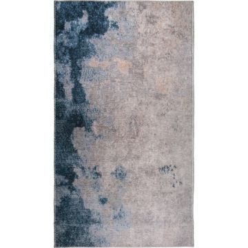 Covor albastru/crem lavabil 150x80 cm - Vitaus