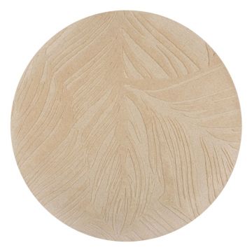 Covor bej rotund din lână ø 160 cm Leaf - Flair Rugs ieftin