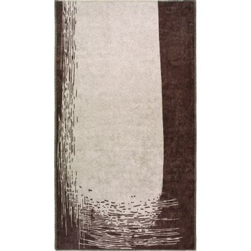 Covor crem/maro închis lavabil 150x80 cm - Vitaus ieftin