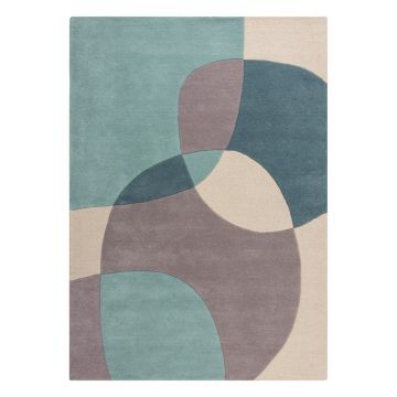 Covor albastru/bej din lână 170x120 cm Glow - Flair Rugs