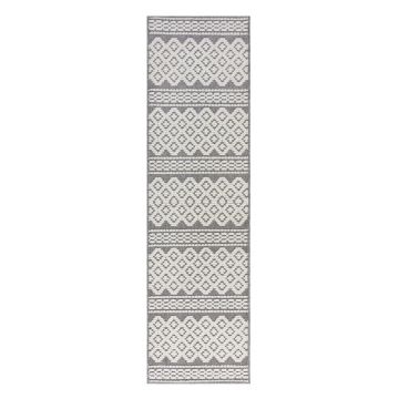 Covor gri lavabil tip traversă 218x60 cm Jhansi - Flair Rugs