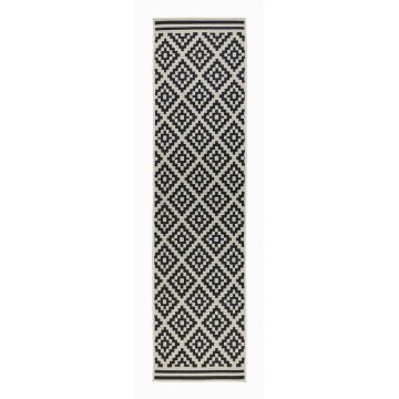 Covor de exterior negru/bej tip traversă 230x66 cm Moretti - Flair Rugs