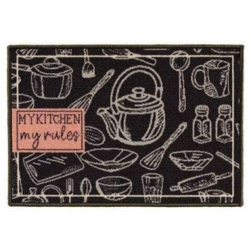 Covor pentru bucatarie My Kitchen, Gift Decor, 40 x 60 cm, poliamida, gri