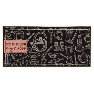 Covor pentru bucatarie My Kitchen, Gift Decor, 40 x 90 cm, poliamida, gri