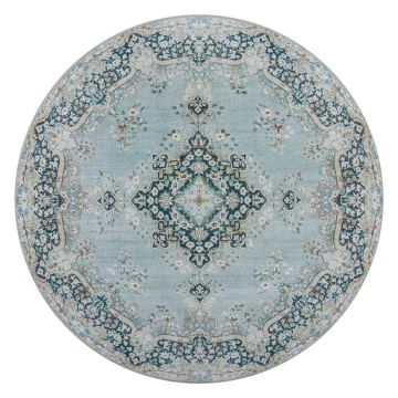 Covor albastru lavabil rotund ø 180 cm Colby - Flair Rugs