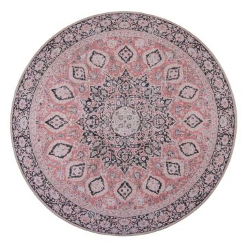 Covor roz lavabil rotund ø 180 cm Somerton - Flair Rugs