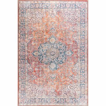 Covor Blues Vintage 418, portocaliu si albastru, 140x190 cm la reducere