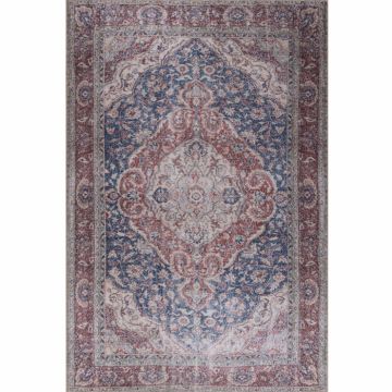 Covor Folk Vintage 46, albastru si rosu, 140x190 cm la reducere