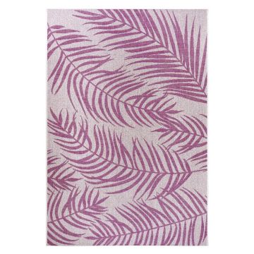 Covor adecvat pentru exterior NORTHRUGS Palmera, 70 x 140 cm, roz - bej