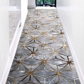 Covor de Hol Diamond, Gri, Lavabil, Antibacterian, Antiderapant, 150x80 cm