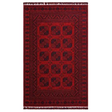 Covor de living / dormitor Maze Home BUHARI, Lavabil, Retro Oriental, Rosu, 120x180 cm